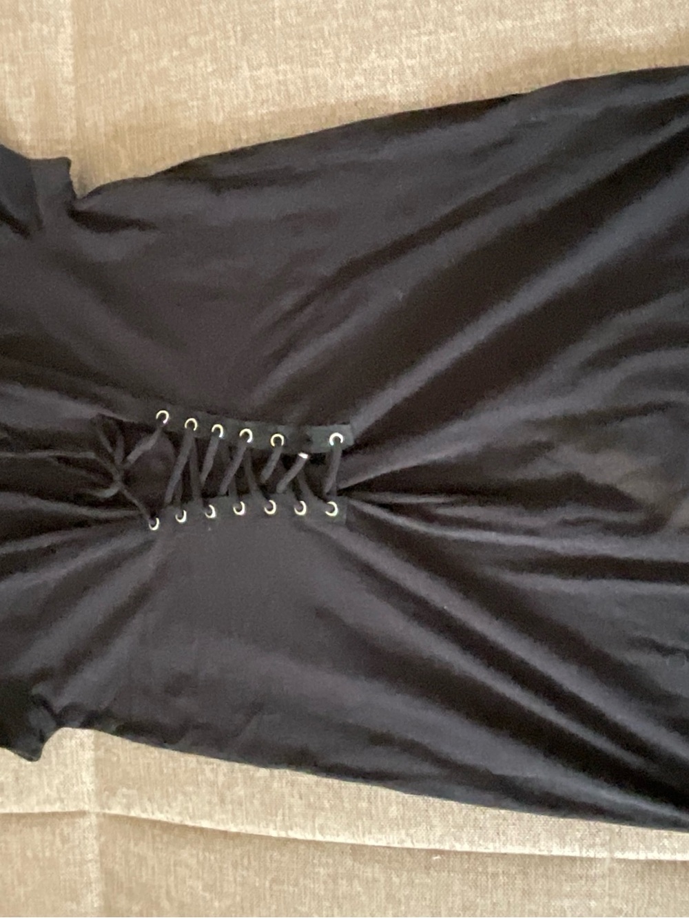 Charlotte Russe Black Lace-Up Midi Dress